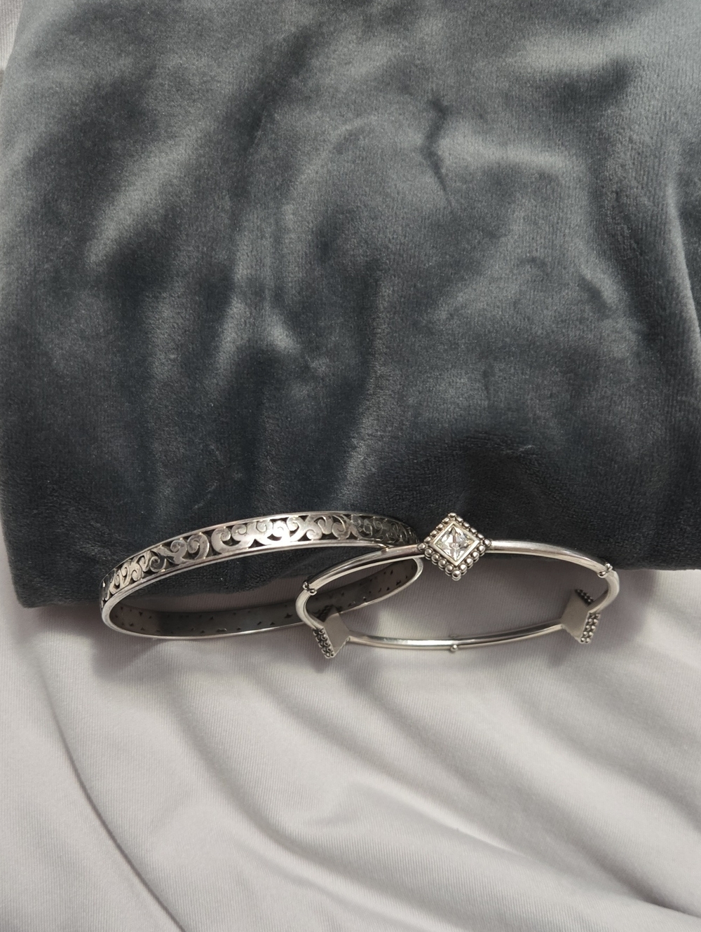 Brighton Silver Bangle Bracelets - Set Of 2